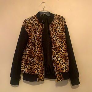 Leopard Print Bomber Jacket